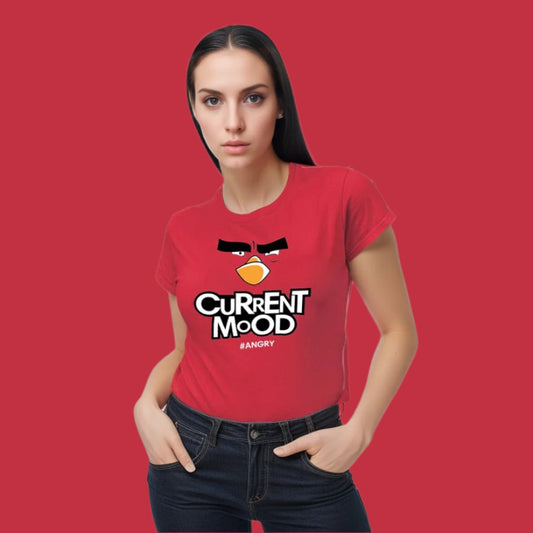 "Current Mood" - Half Sleeves Round Neck Tshirt