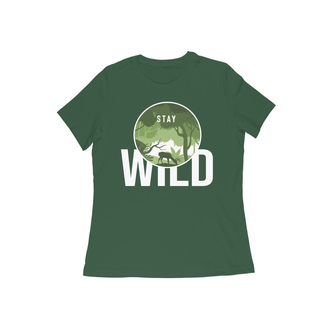 "Stay Wild" - Half Sleeves Round Neck Tshirt