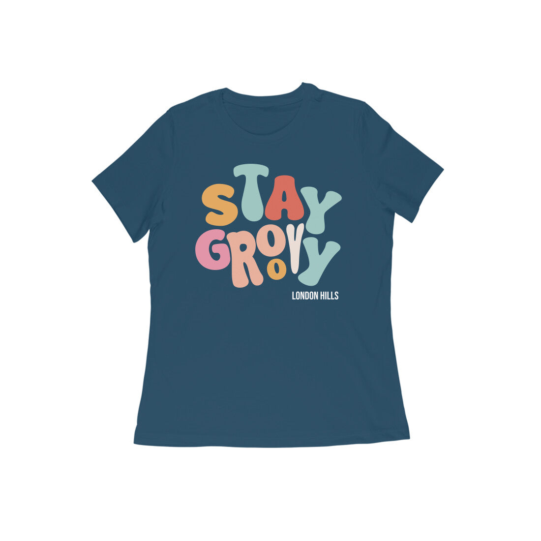 "Stay Groovy" : Half Sleeves Round Neck Tshirt