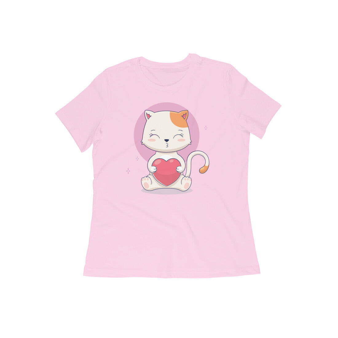 "Mouse holding heart"  - Half Sleeves Round Neck TShirt