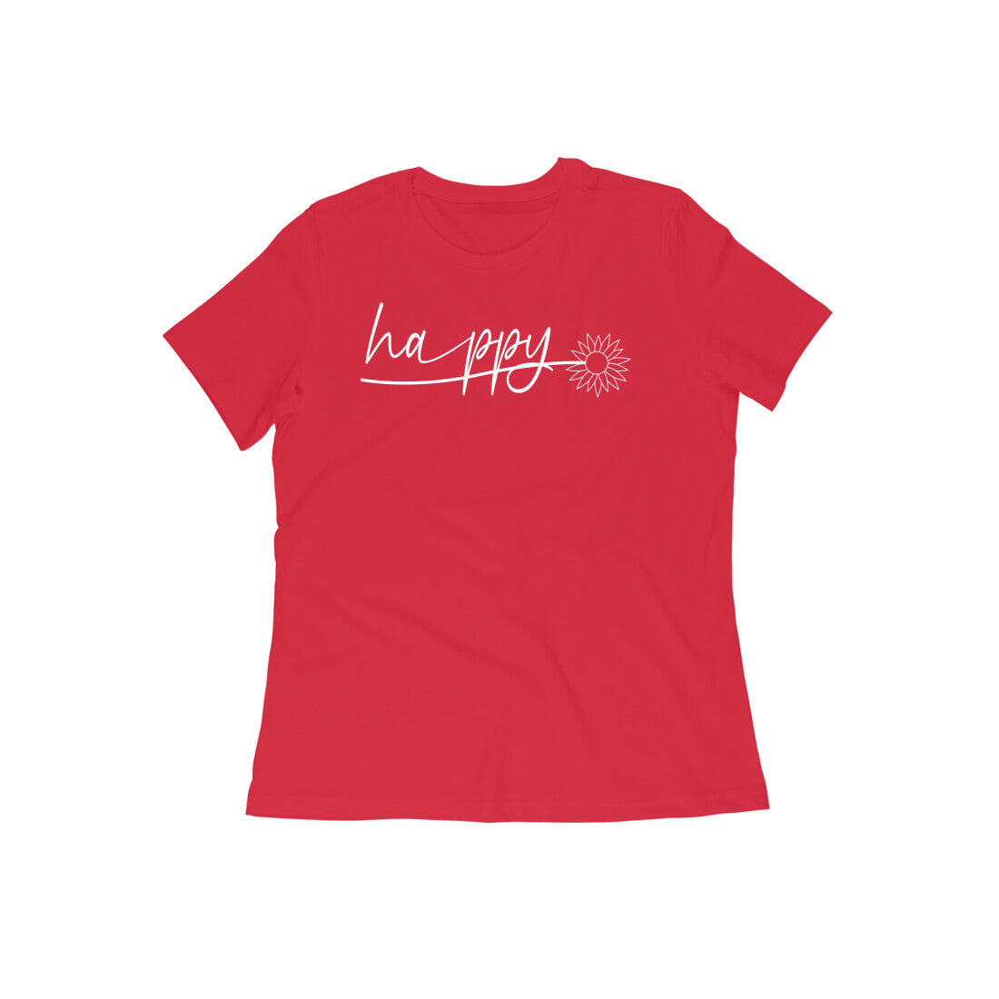 "Happy" - Half Sleeves Round Neck TShirt