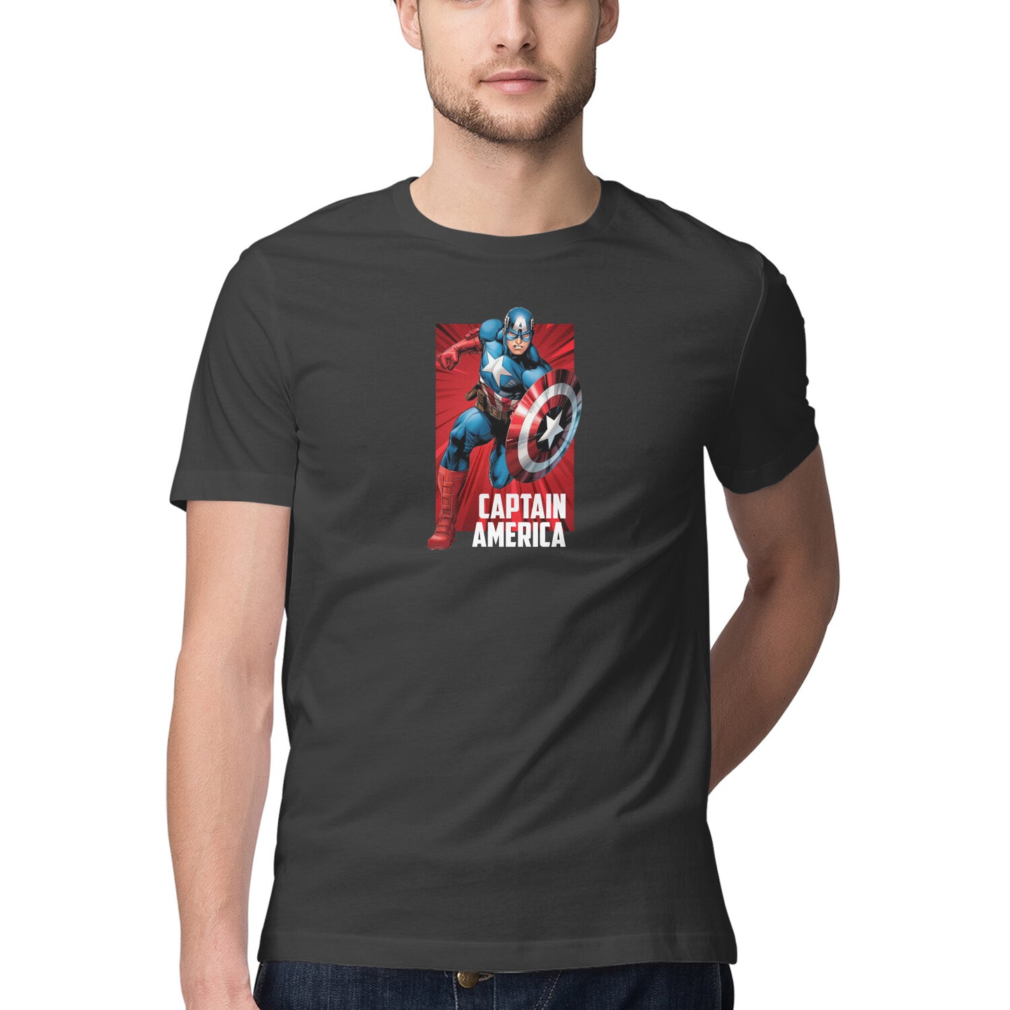 "Captain America" - Half Sleeves Round Neck TShirt