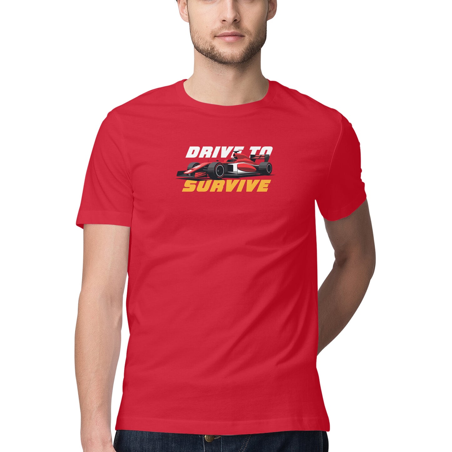 "Drive to Survive" - Half Sleeves Round Neck TShirt