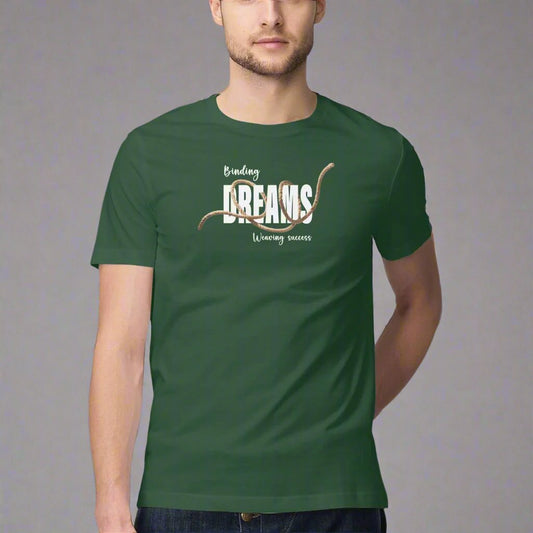 "Binding dreams, Weaving success" - Half Sleeves Round Neck TShirt