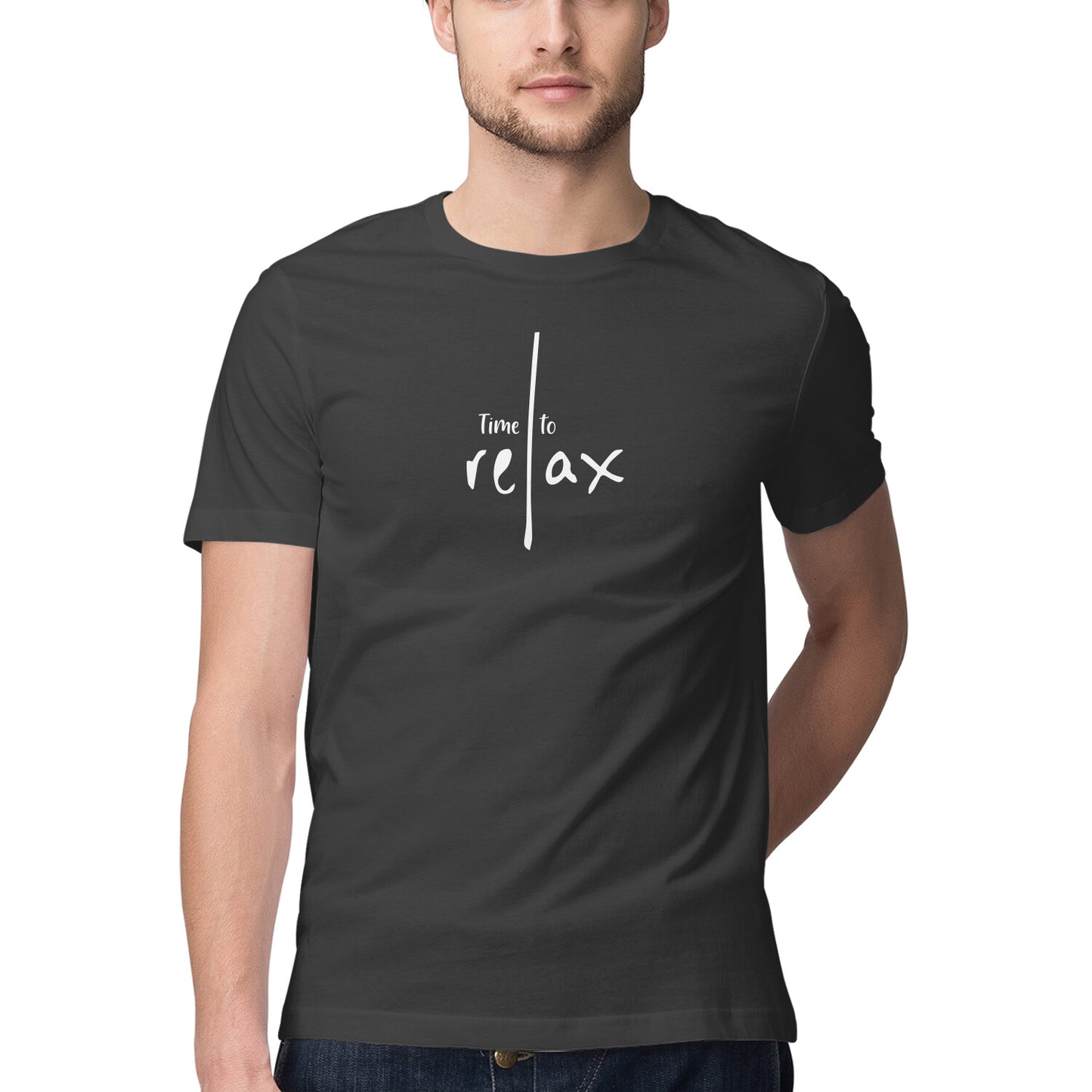 "Time to Relax" - Half Sleeves Round Neck TShirt