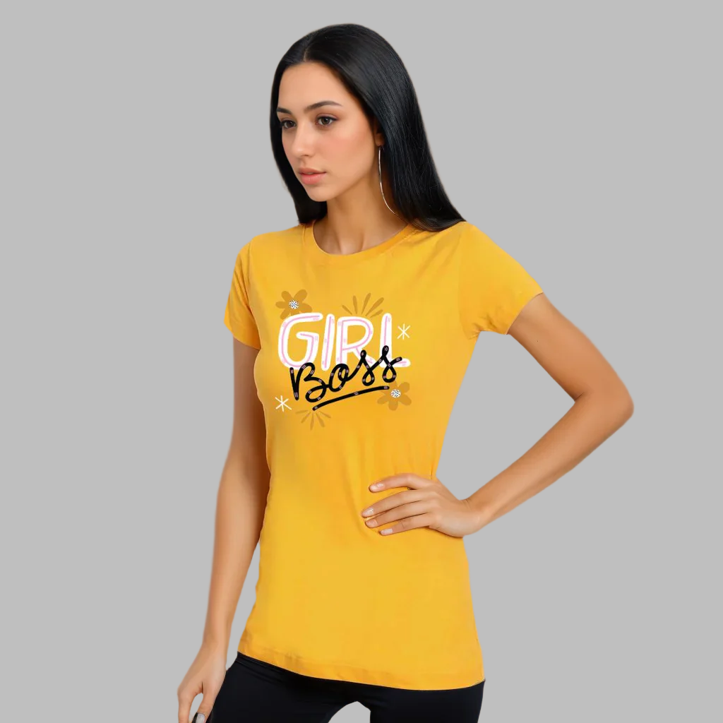 "Girl Boss" - Half Sleeves Round Neck Tshirt