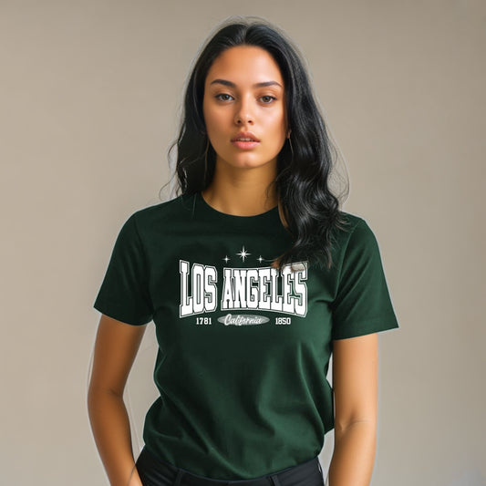 "Los Angeles" - Half Sleeves Round Neck TShirt