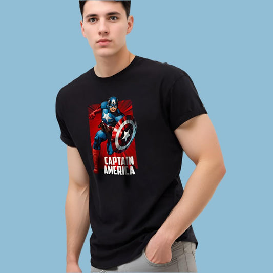 "Captain America" - Half Sleeves Round Neck TShirt