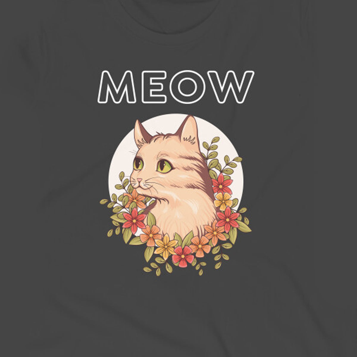 "Meow" - Half Sleeves Round Neck TShirt