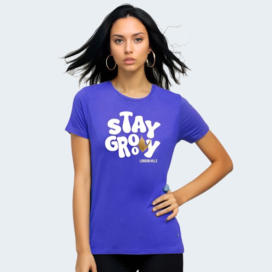 "Stay Groovy"-Half Sleeves Round Neck Tshirt